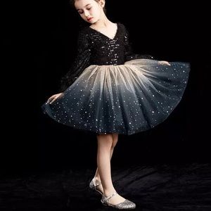 Full Sleeve Sequin Black Champagne